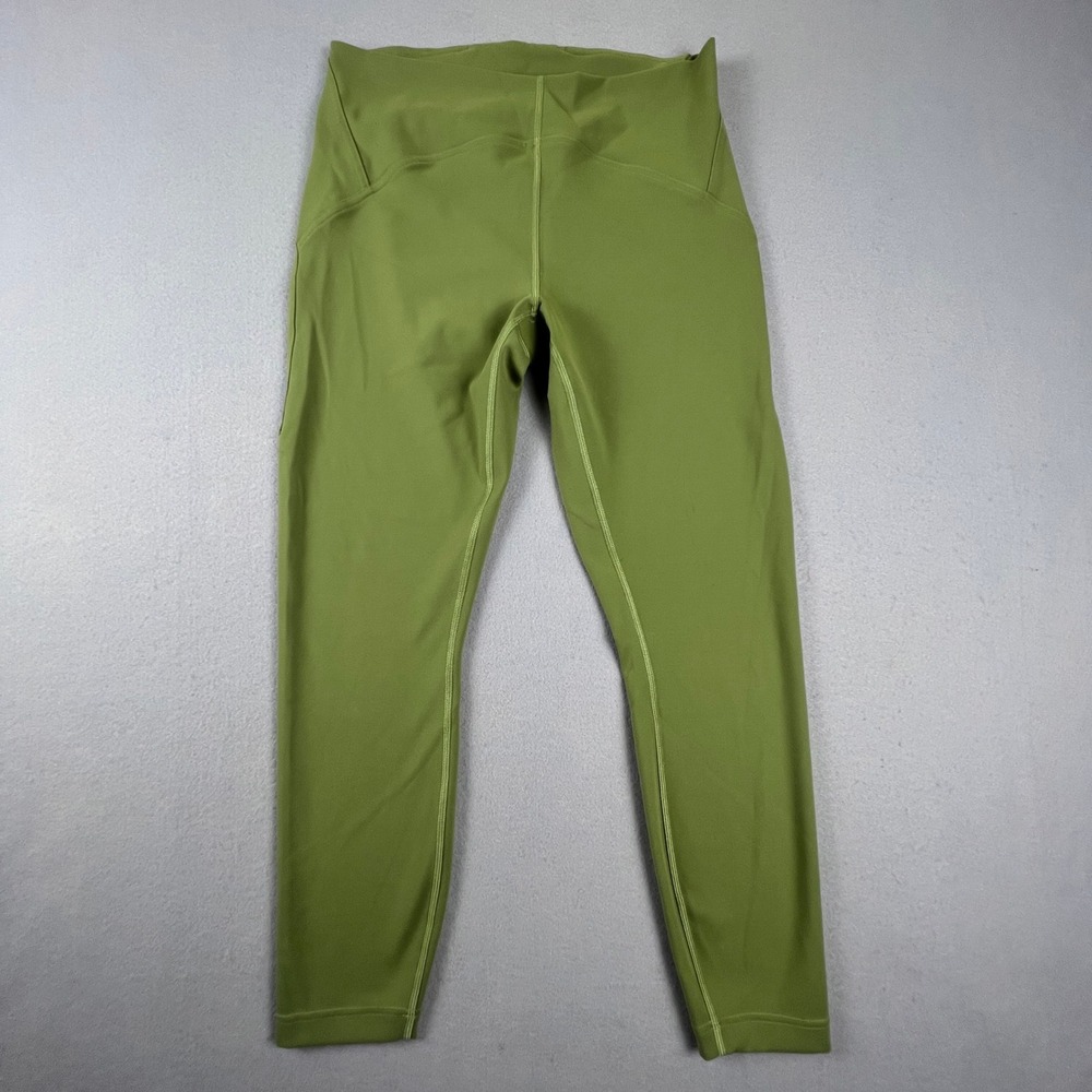 Lululemon High Rise Leggings Womens 10 Green Athletic Yoga Gym Activewear